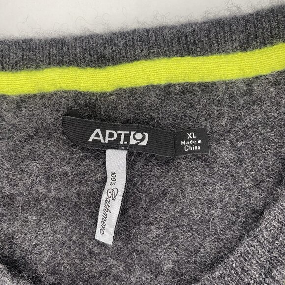 Apt 9 Womens Size XL Gray Argyle 100% Cashmere Cardigan Button Up Sweater - Picture 6 of 11